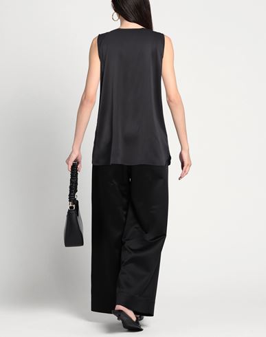 Woman Top Black Size 12 Silk, Elastane