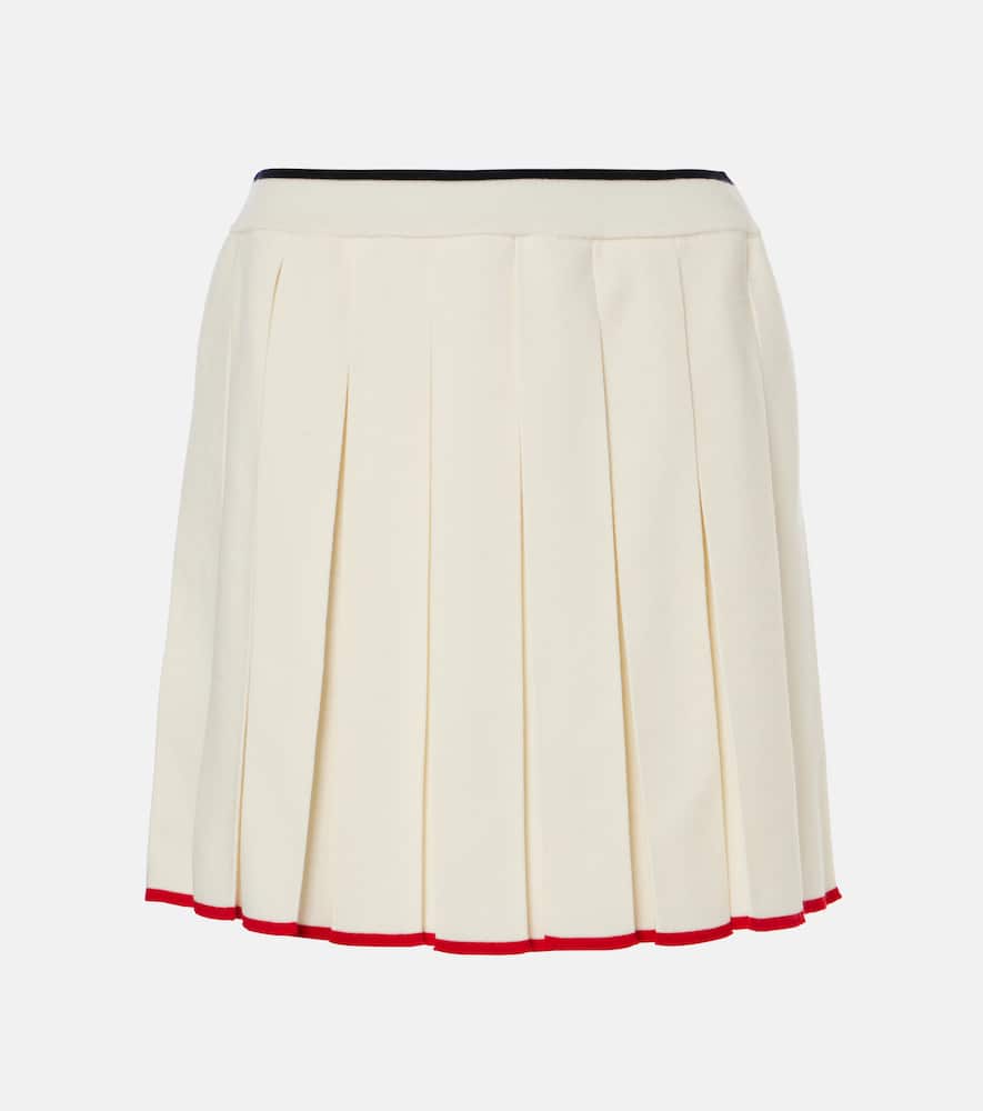 Pleated wool-blend miniskirt
