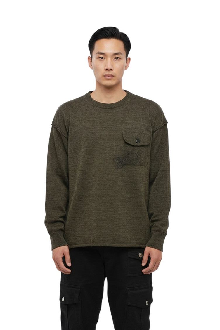 Green Crew Neck Sweater