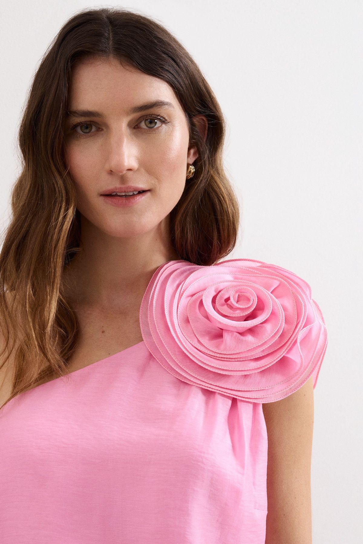 Phase Eight Women's Angelina One Shoulder Corsage Top in Light Pink