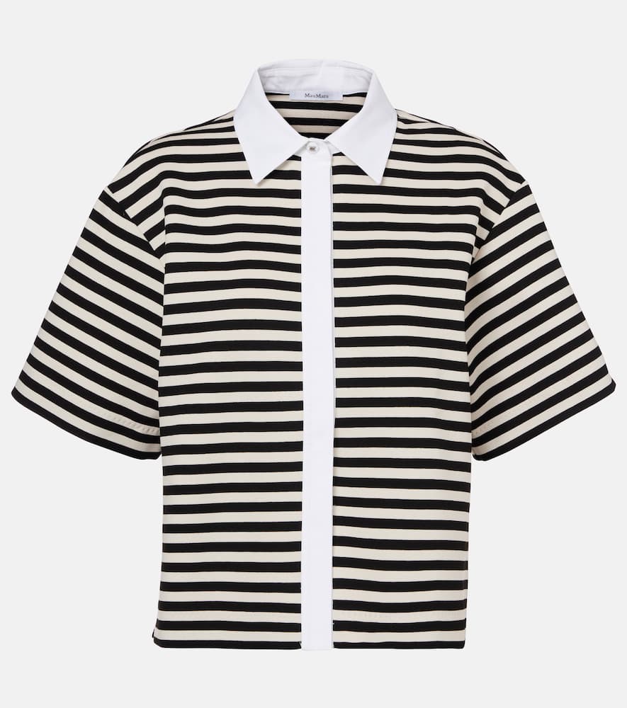 Wilson striped poplin-trimmed jersey shirt