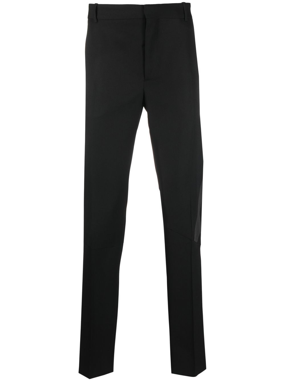 Stripe-detail tailored-cut trousers - Black