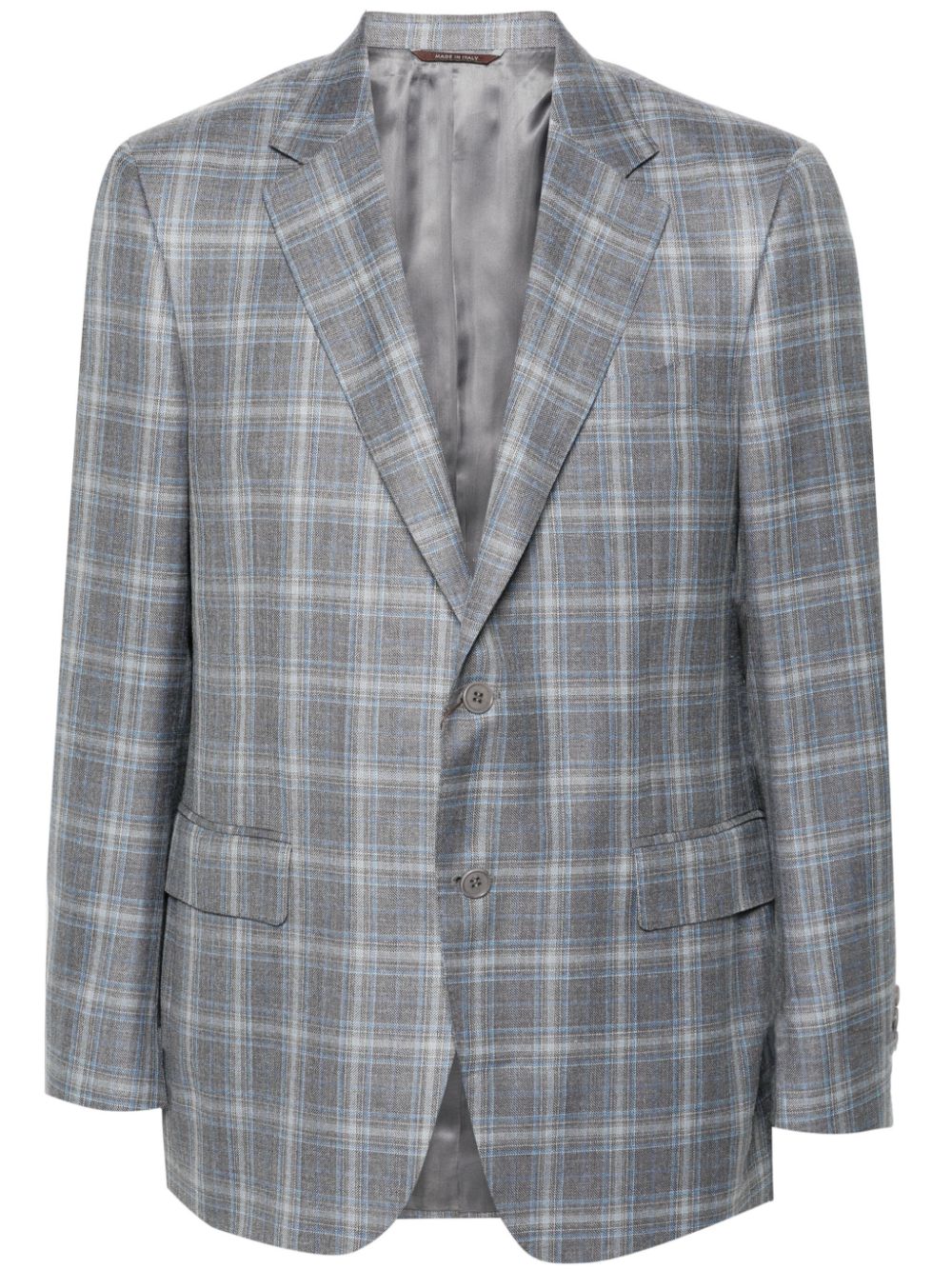 Tartan-pattern blazer - Grey