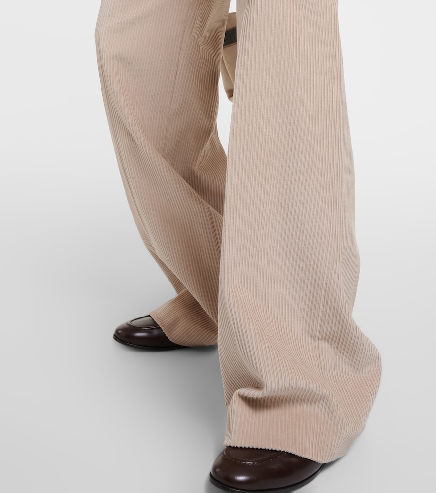 Cotton corduroy wide-leg pants