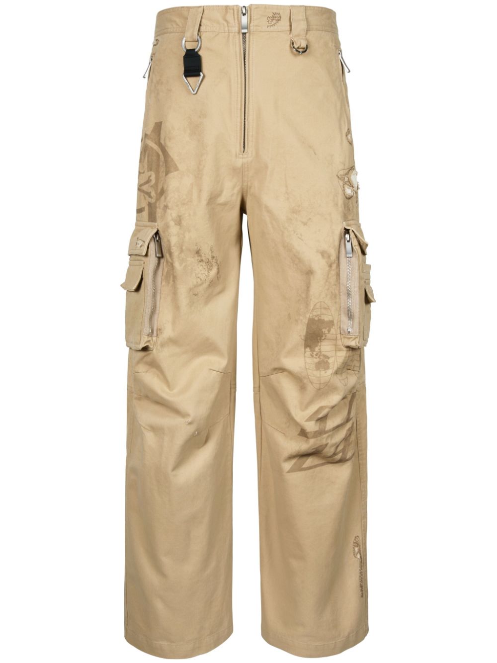 Logo-print trousers - Neutrals