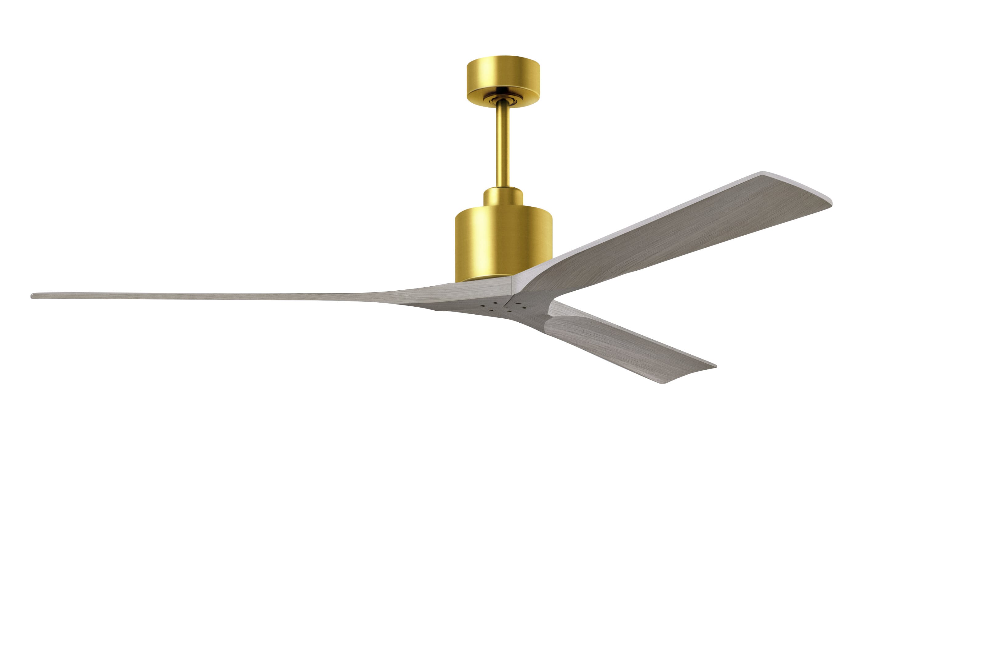 Nan -Speed Ceiling Fan in Brushed Brass with Grays Ash blade