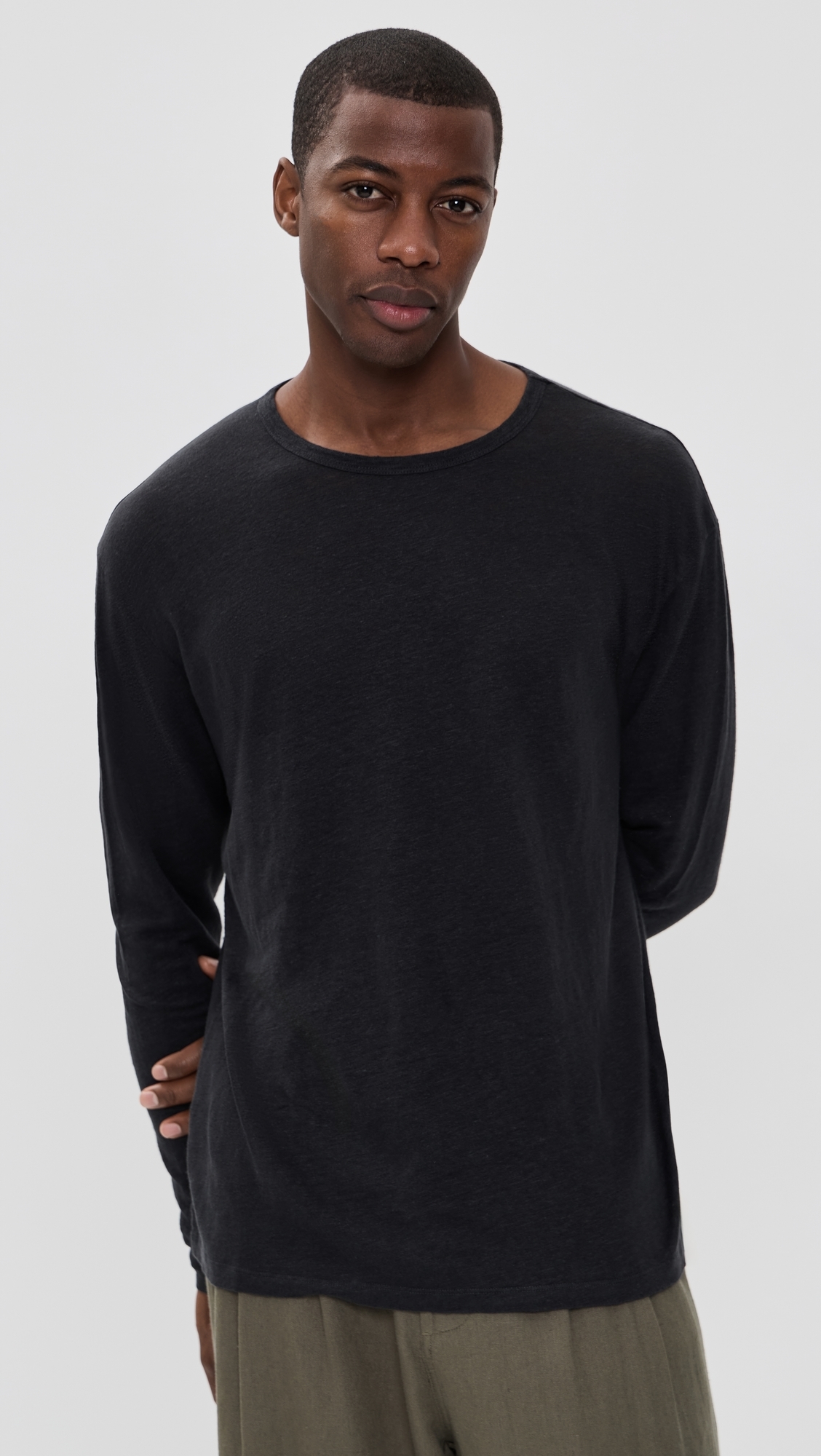 Linen Long Sleeve Sun Tee Night
