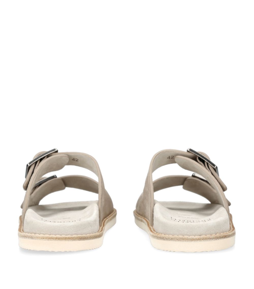 Suede Double-Strap Sandals
