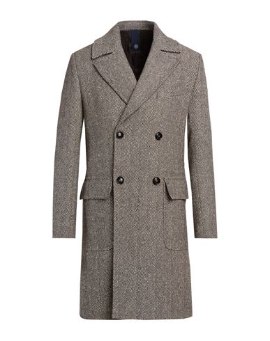 Man Coat Dark brown Size 40 Wool, Synthetic fibers, Polyamide, Cotton, Silk