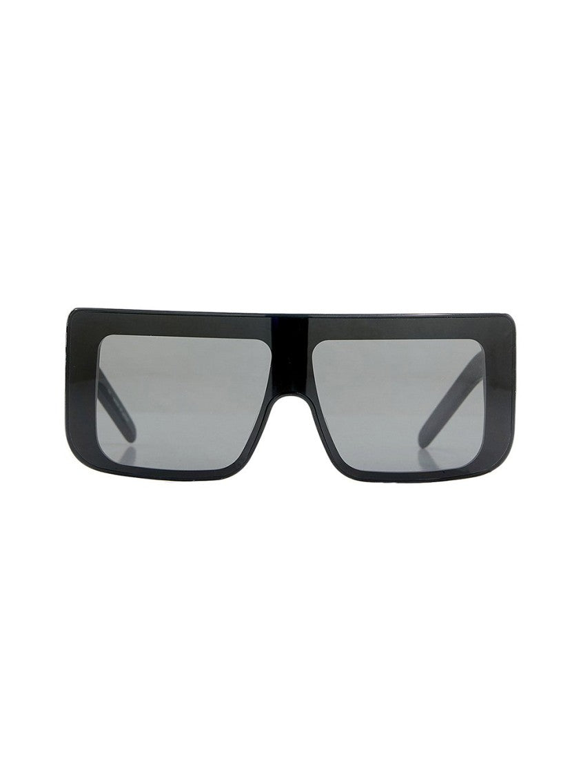 Rectangular Black Acetate Sunglasses With Silver Rivets