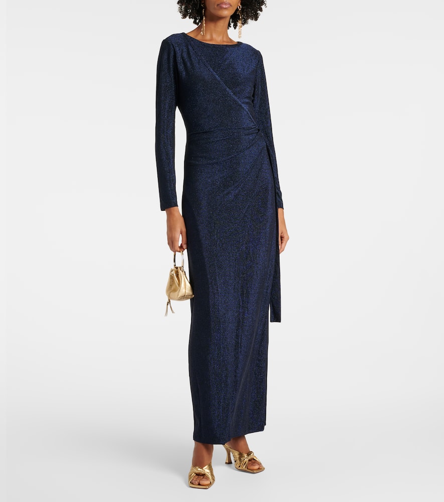 Simona lamé wrap dress