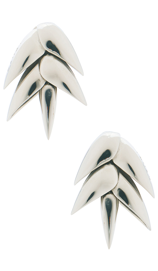 Bevza Xs Spikelet Earrings in Metallic Silver