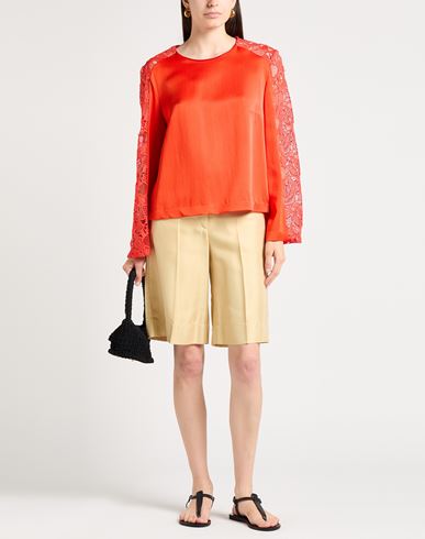 Woman Top Tomato red Size 4 Acetate, Viscose