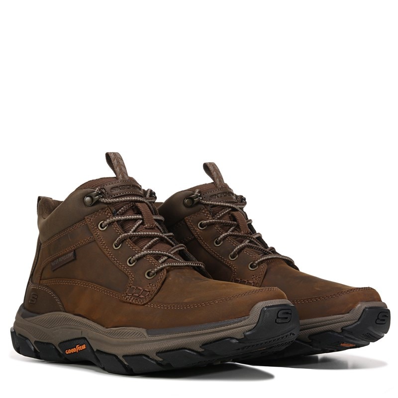 Men's Boswell Water-Repellent Lace Up Boots (Dark Brown)