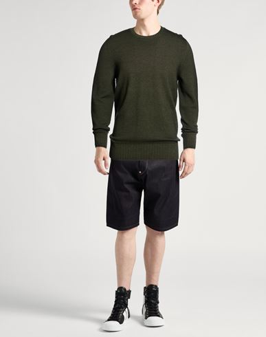 Man Sweater Military green Size 34 Merino Wool