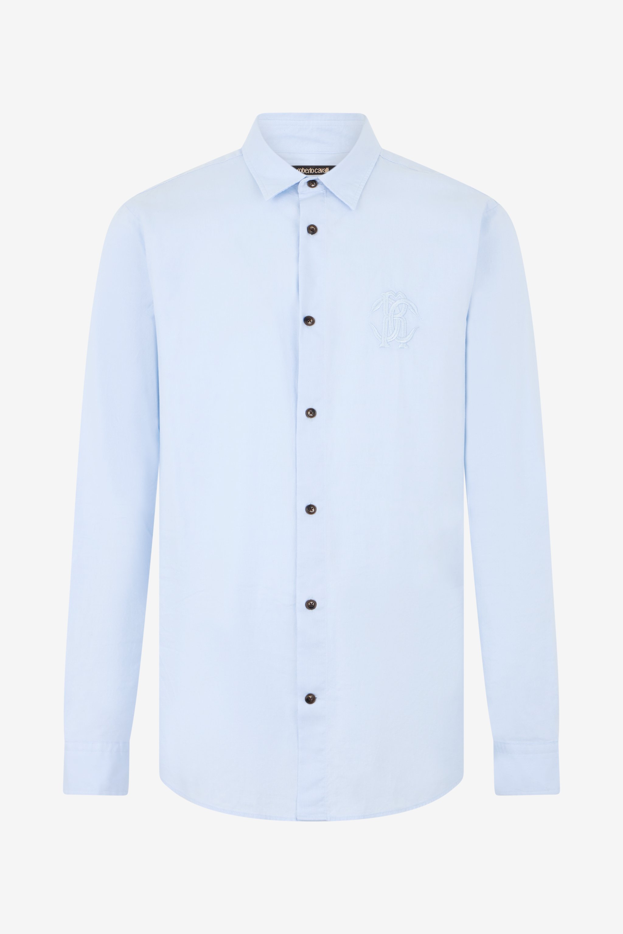 Light Blue Shirt With Monogram Rc Embroidery