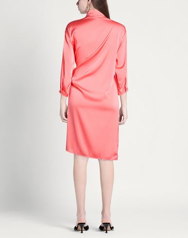 Woman Midi dress Coral Size 6 Polyester, Elastane
