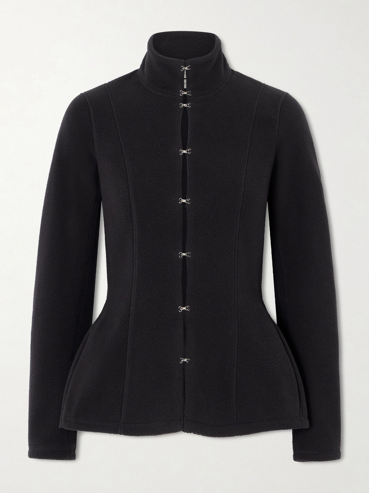 Paneled Fleece Jacket - Black