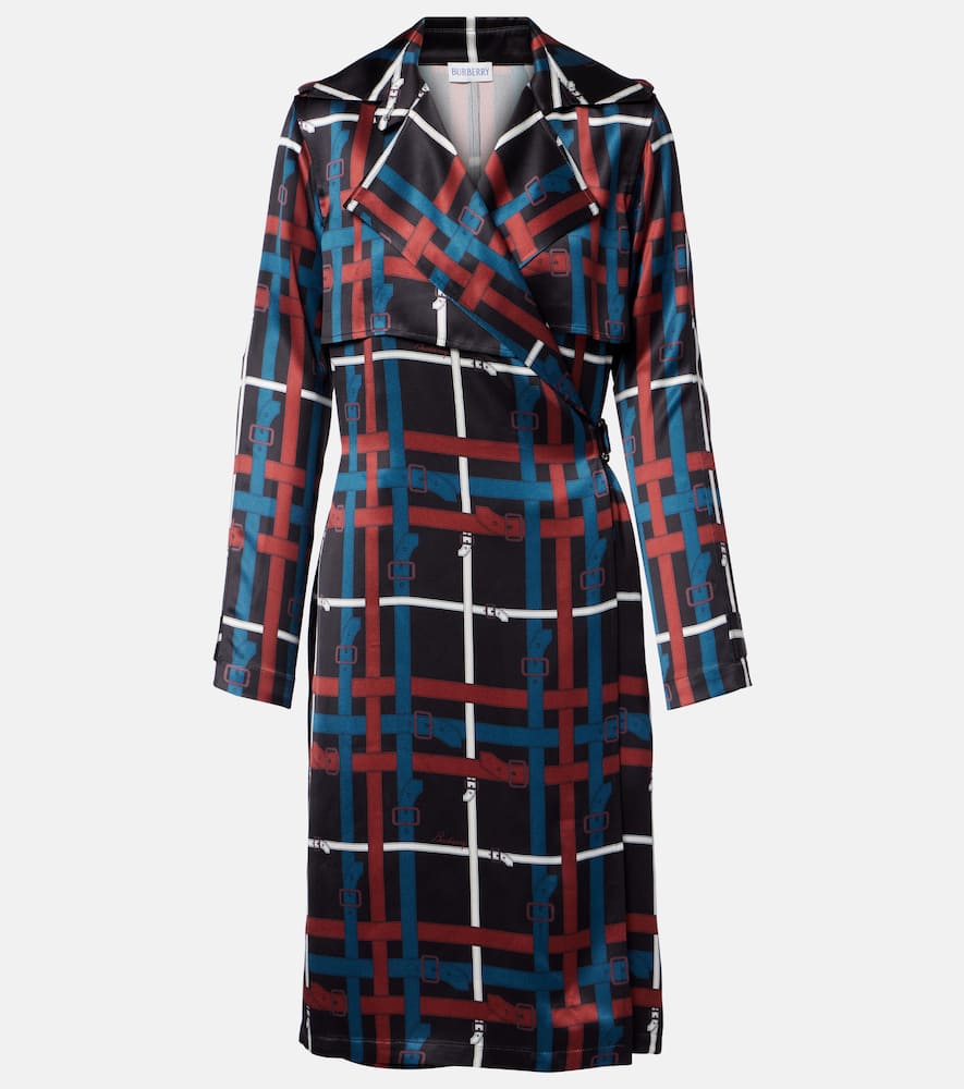 Belt Check crêpe wrap dress