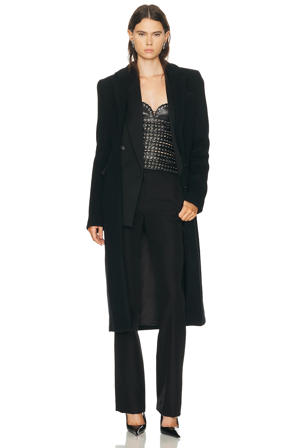 Ludovic de Saint Sernin Fitted Coat in Black - Black. 34 also