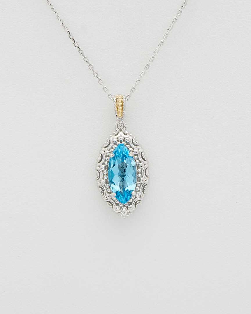 Phillip Gavriel 18K & Silver Blue Topaz Necklace