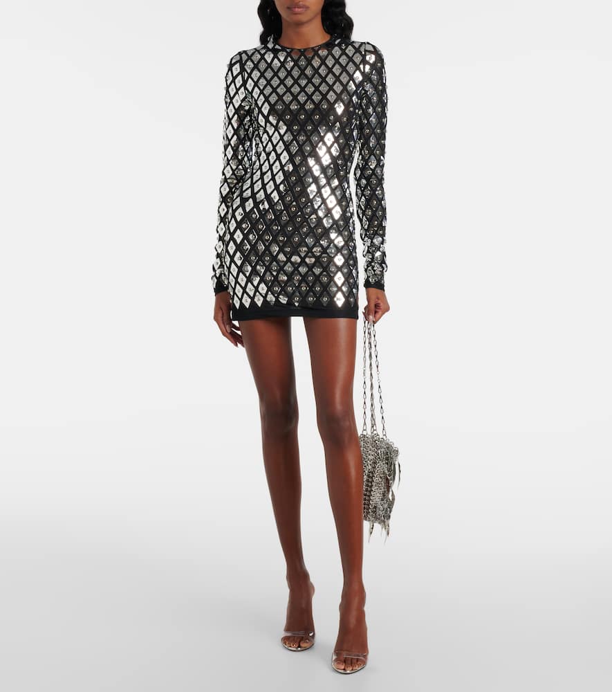 Studded jersey minidress