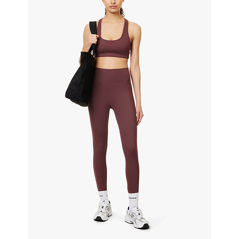 Womens Burgundy Reg Ultimate High-rise Stretch-jersey Leggings