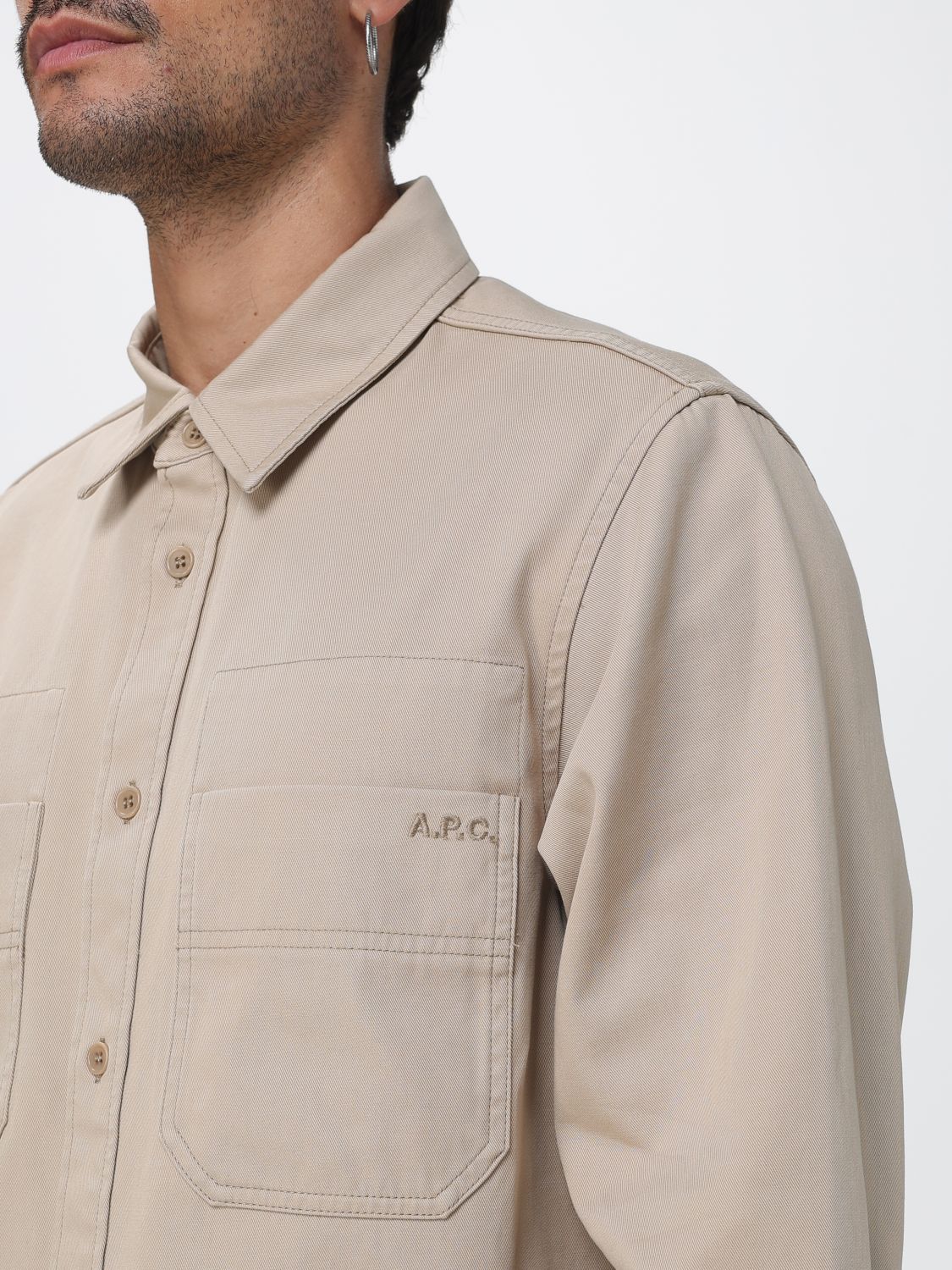 A. P.C. Shirt Men color Beige