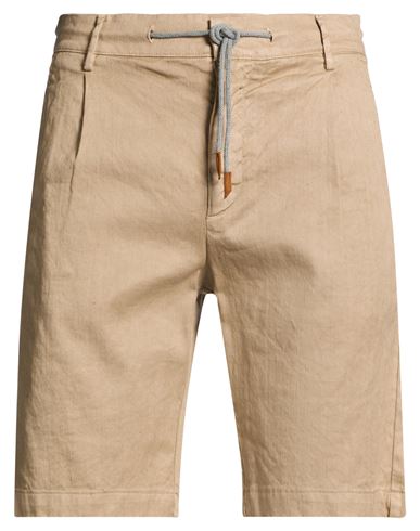 Man Shorts & Bermuda Shorts Sand Size 32 Linen, Cotton, Elastane