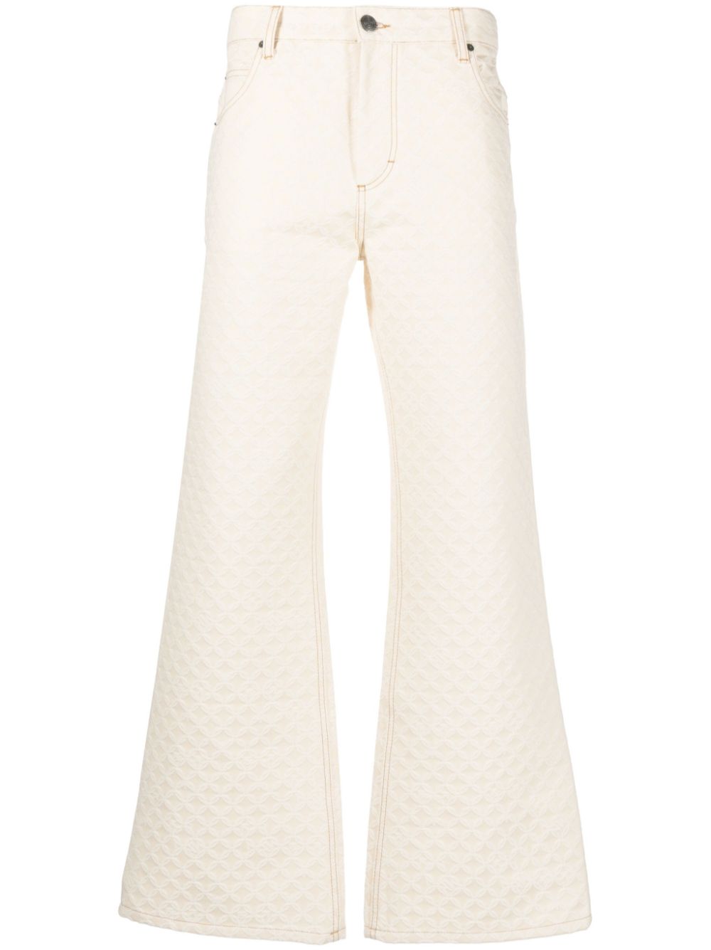 Straight-leg cut jeans - Neutrals