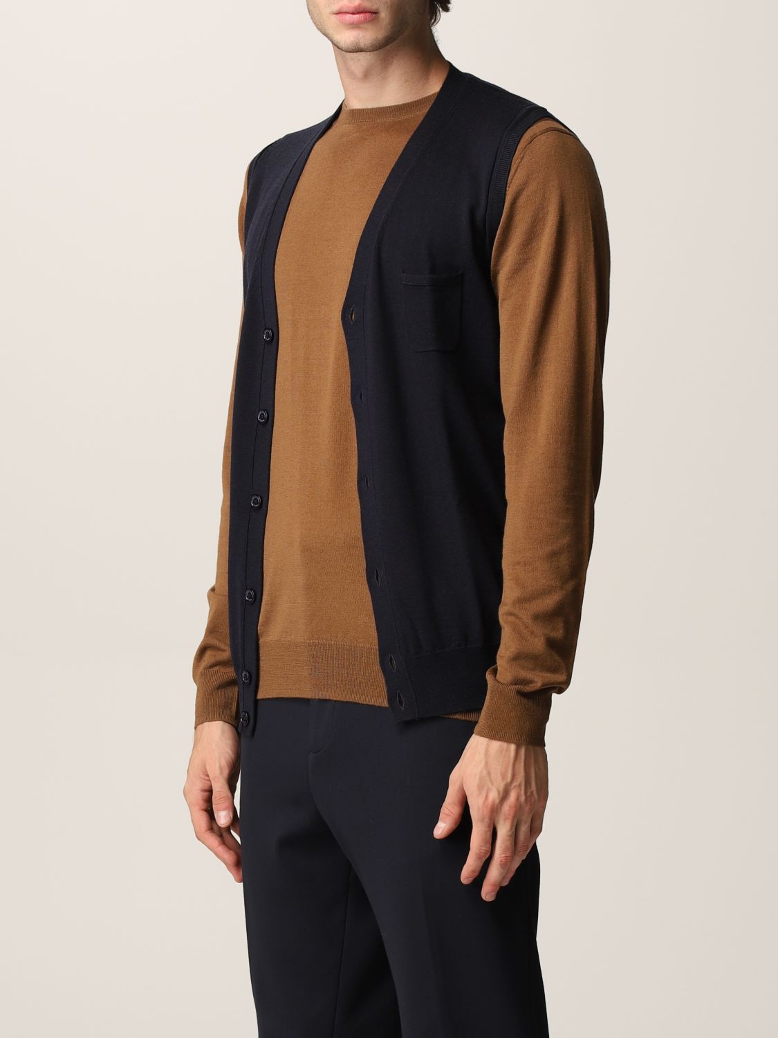 Suit Vest Men color Blue