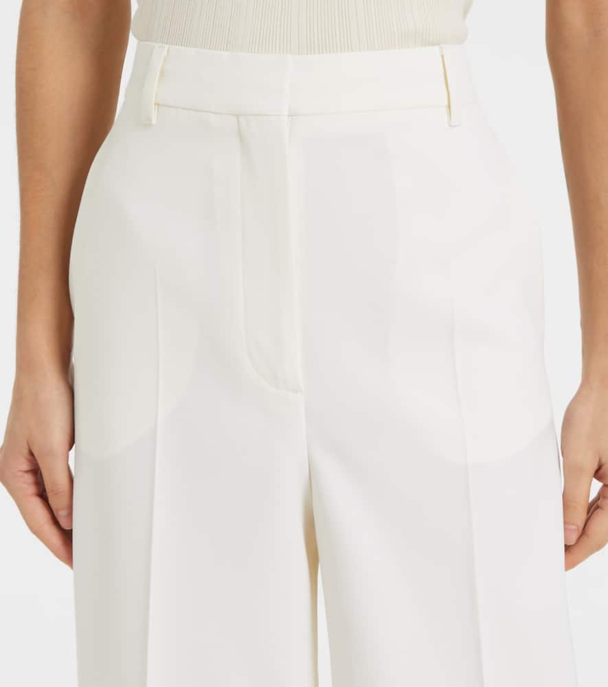 High-rise pleated wool wide-leg pants