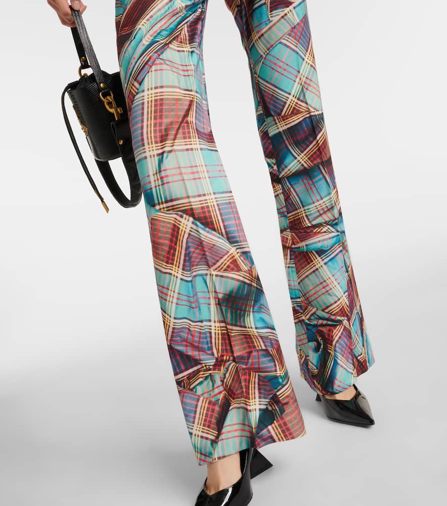 W Ray tartan virgin wool flared pants