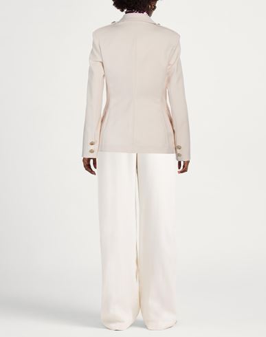 Woman Blazer Cream Size 10 Polyester, Viscose, Elastane