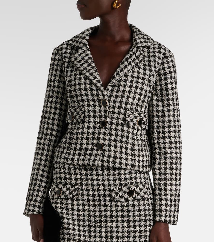 Houndstooth cropped jacket