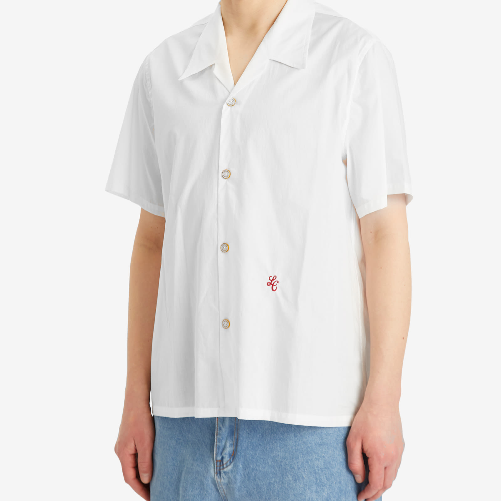 Late Checkout Men's Short Sleeve Shirt in White