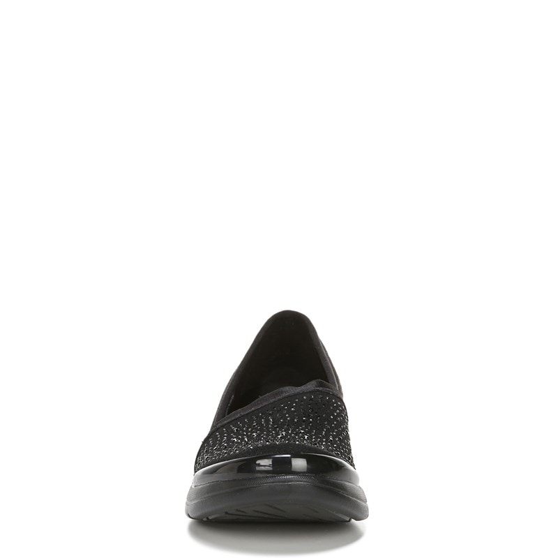 Women's Red-Hot Slip On Shoes (Black Rhinestone Fabric)