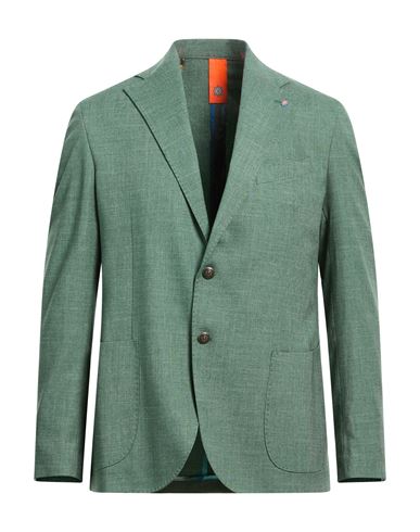 Man Blazer Green Size 36 Polyester, Viscose, Elastane