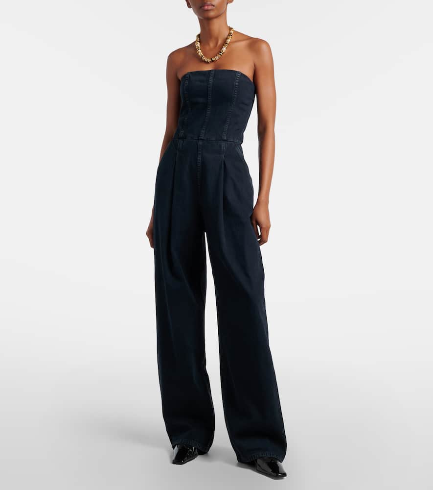 Agyness denim bustier jumpsuit