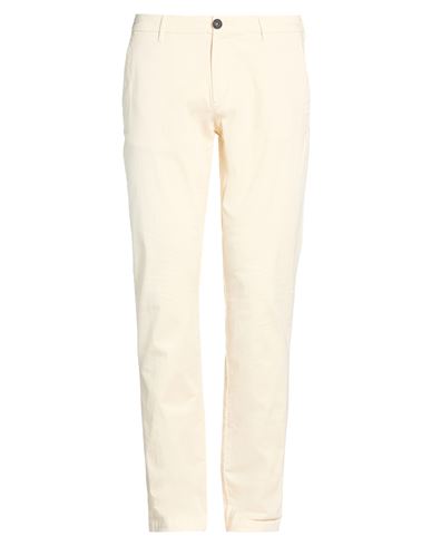 Man Pants Cream Size 28 Cotton, Elastane