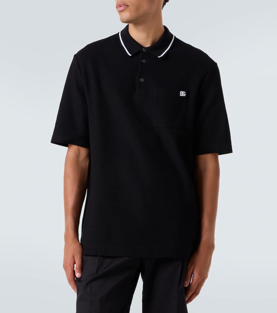 DG embroidered cotton polo shirt