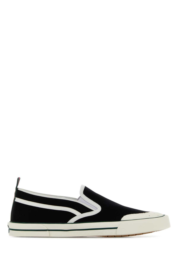 Black Canvas Slip Ons