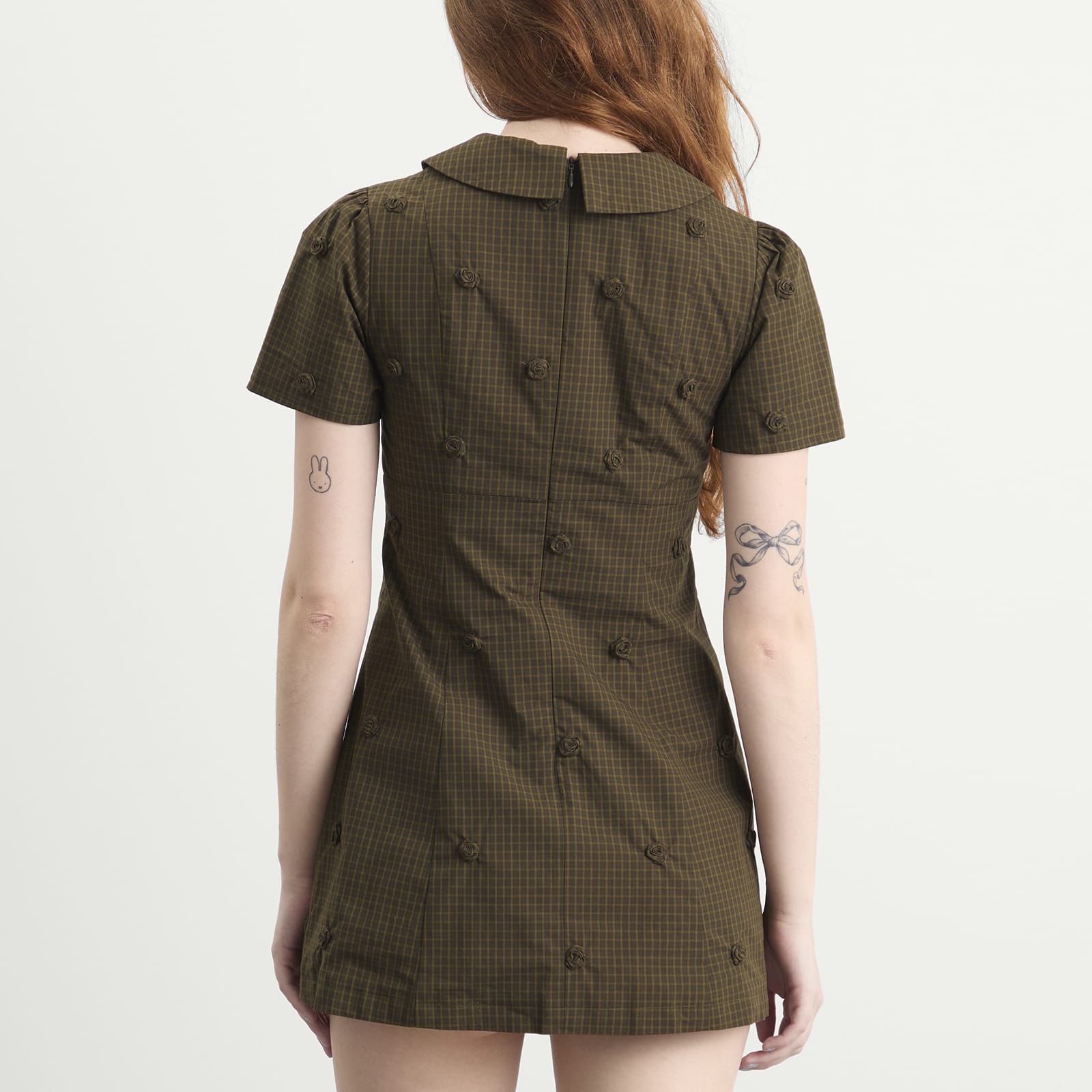 Women's Rosette Check Mini Dress in Ivy Check