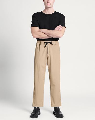 Man Pants Khaki Size L Polyester, Viscose, Elastane