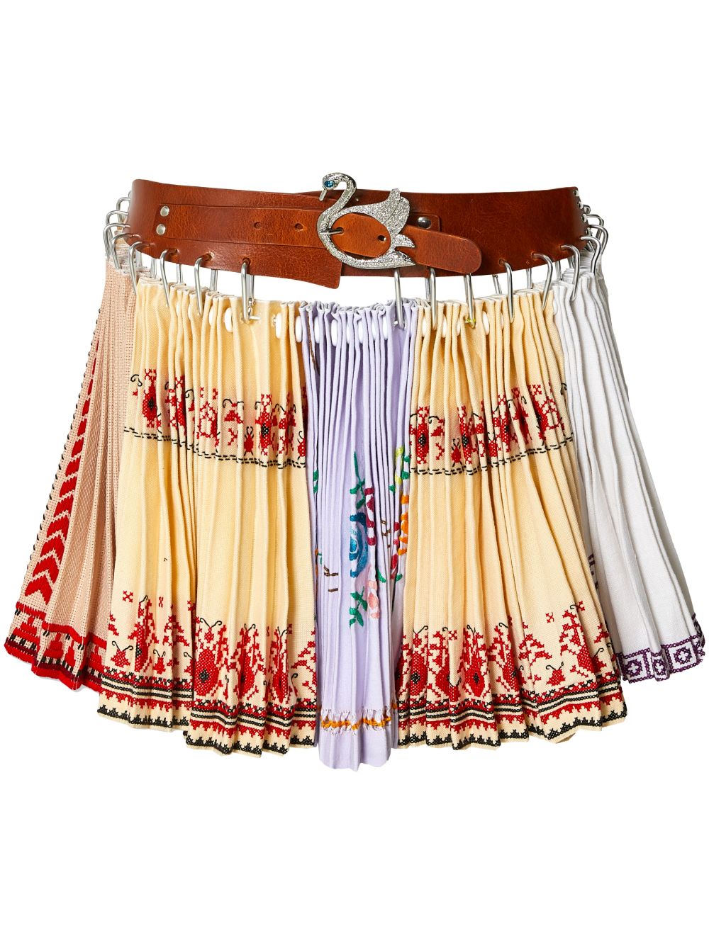 Kare carabiner pleated miniskirt - Yellow