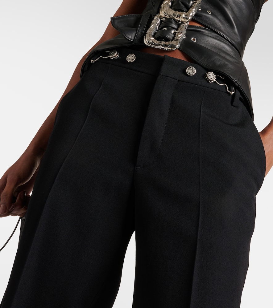 Wool straight pants