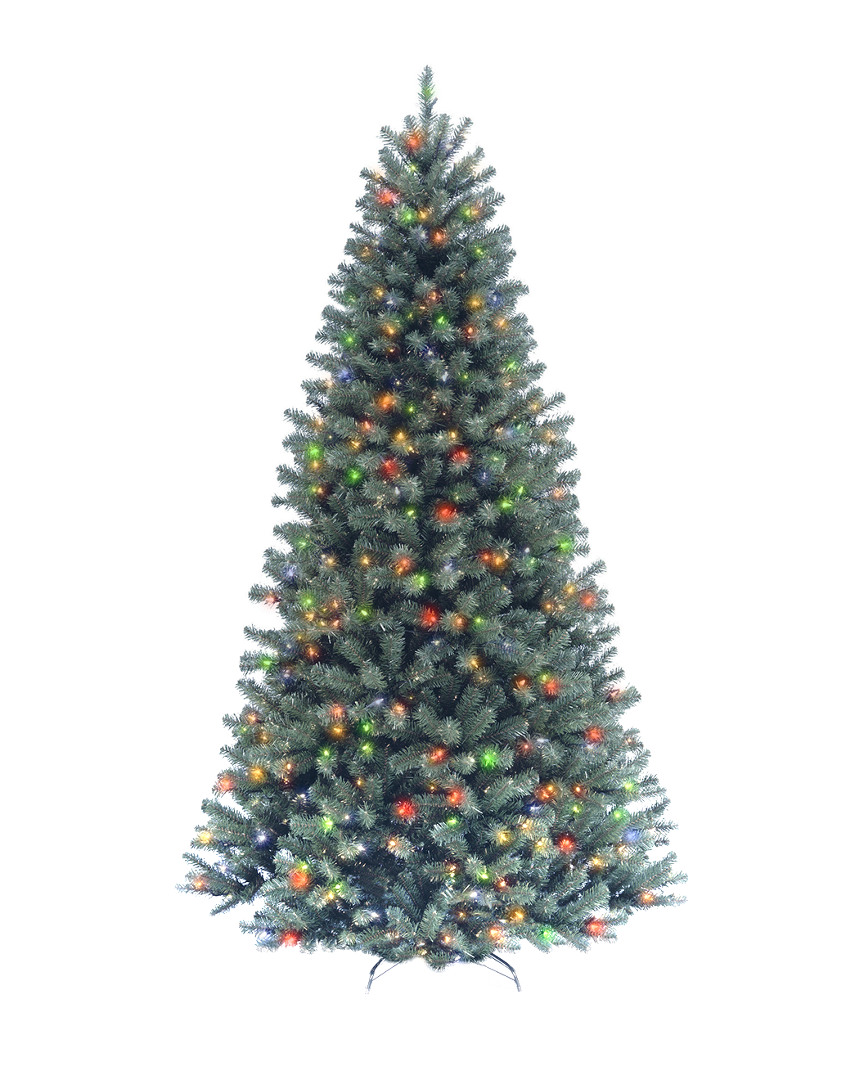 7.5ft North Valley Spruce Blue Hinged Tree with 700 Multi Lights