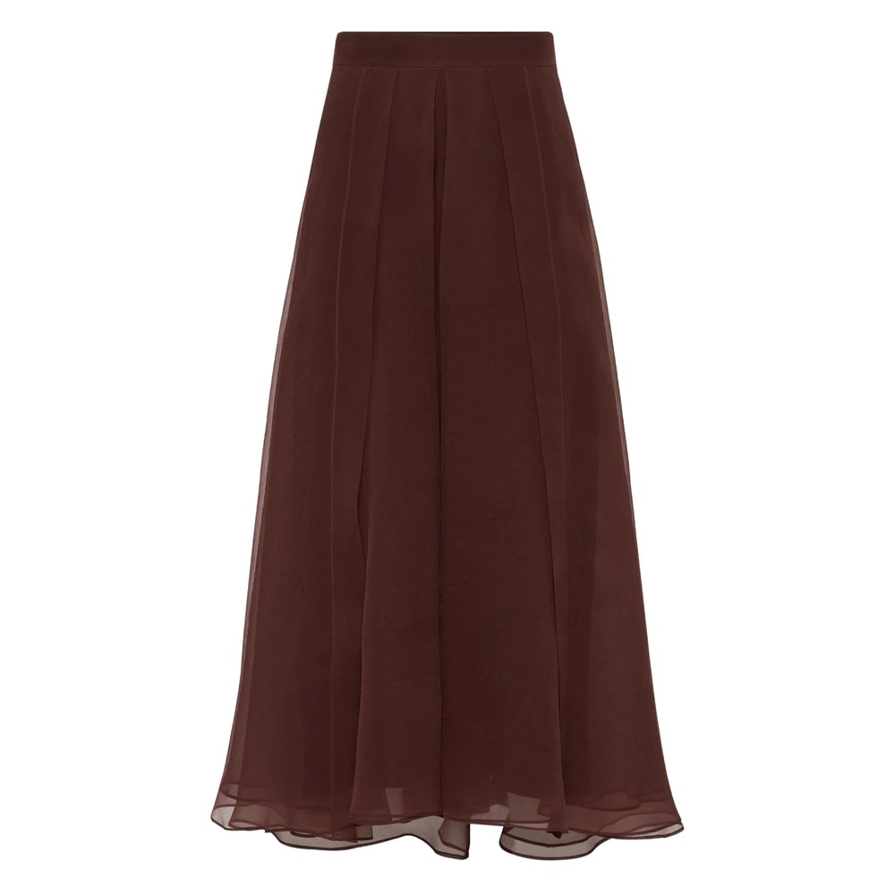 Silk maxi skirt - Red