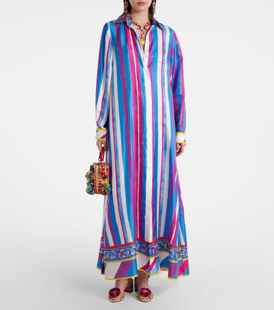 Striped silk kaftan