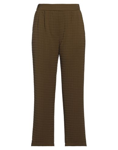 Woman Pants Military green Size L Polyester